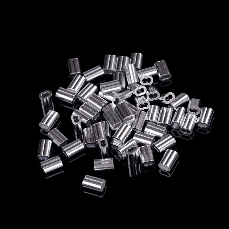 50 cái 1.5mm Cáp crimps nhôm tay áo Cáp dây Clip phù hợp @