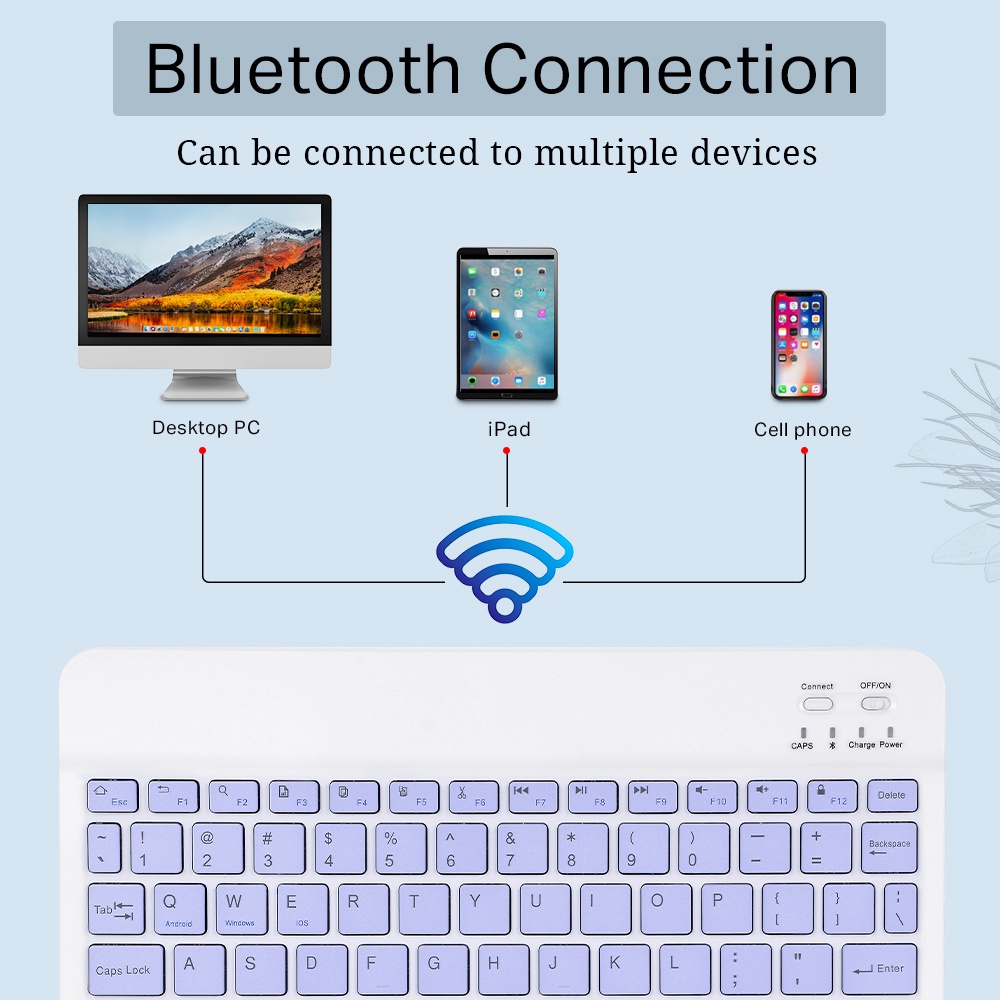Bàn Phím Bluetooth Không Dây Siêu Mỏng 10 "Cho Android / IOS / iPad / Macaron / tablet