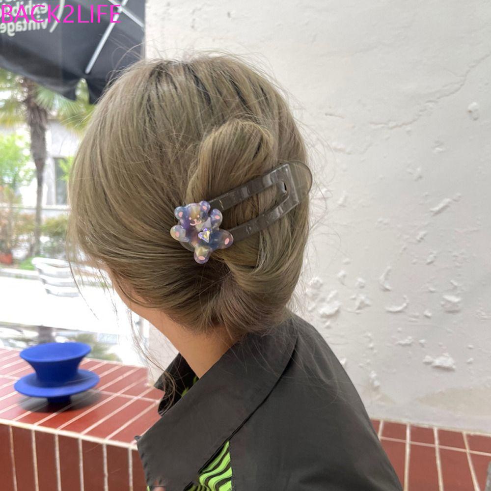 Kẹp Tóc Hình Trái Tim Trong Suốt Màu Kẹo Ngọt Phong Cách Hàn Quốc Thời Trang Mùa Hè 2Lilife