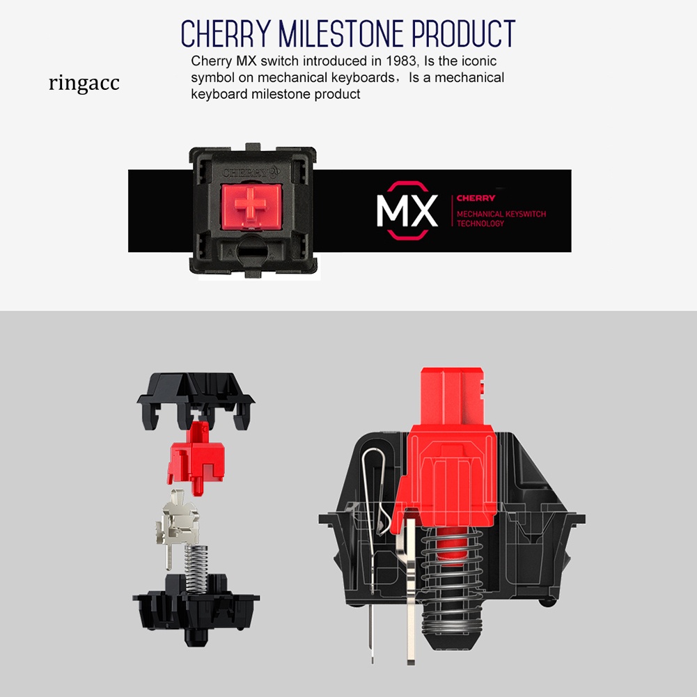 Set 8 Bàn Phím Cơ 3 Chấu Màu Đen / Đỏ / Nâu / Xanh Lá Dành Cho Cherry
