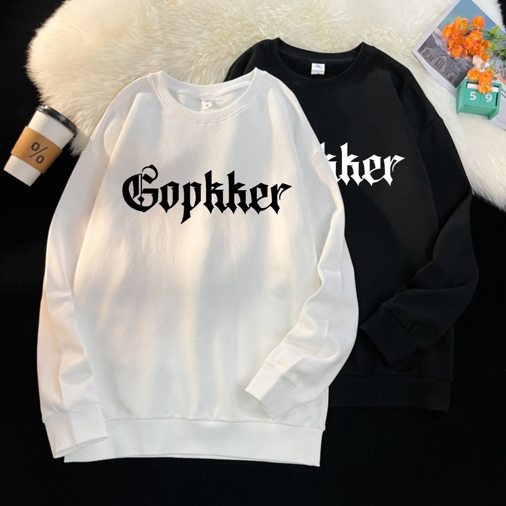 Áo Nỉ Dài Tay Cổ Tròn In Chữ Thập Phong Cách Hip hop Đường Phố Mới Cho Nam