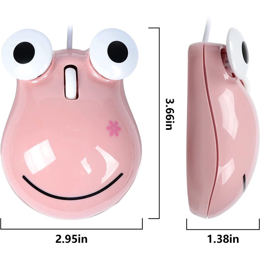 Chuột Máy Tính Có Dây 1600 DPI Hình Động Vật Hoạt Hình Dễ Thương