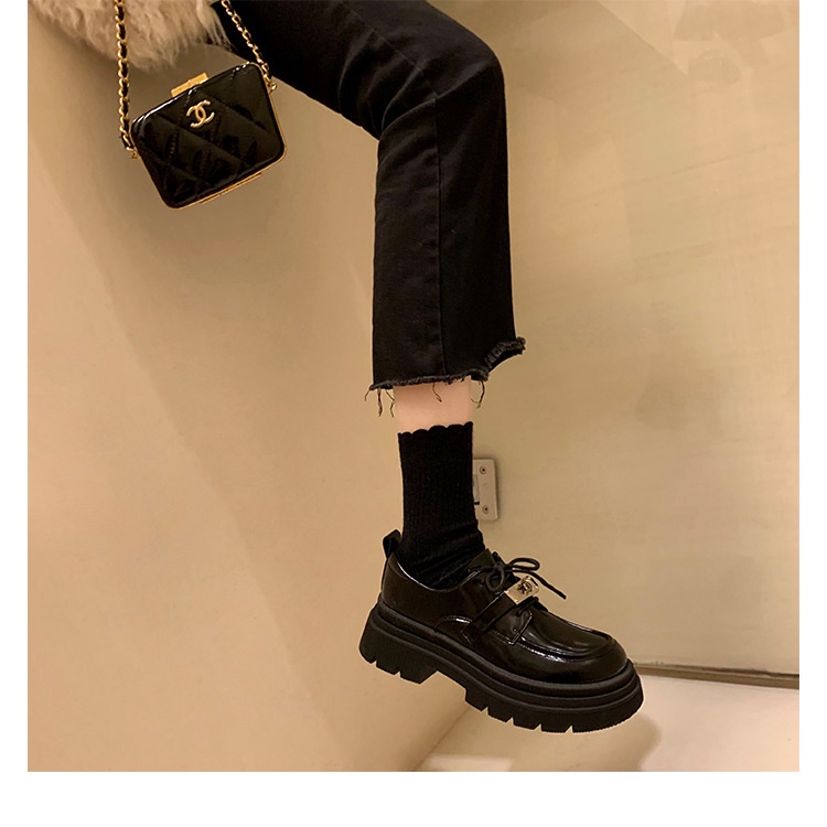 Giày Da Đế Dày Buộc Dây Kiểu Anh Thời Trang Xuân Thu AA4273 Cho Nữ