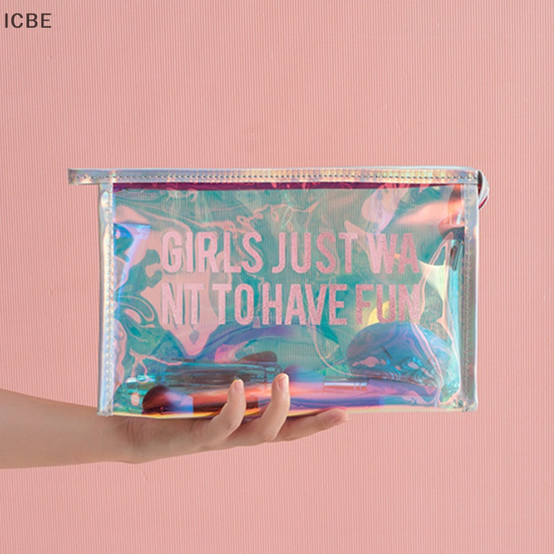 Túi Đựng Mỹ Phẩm Bằng PVC Trong Suốt Chống Nước Có Khóa Kéo Cho Nữ