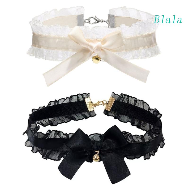 Vòng Cổ Choker Ren Mềm Đính Chuông Dùng Hóa Trang