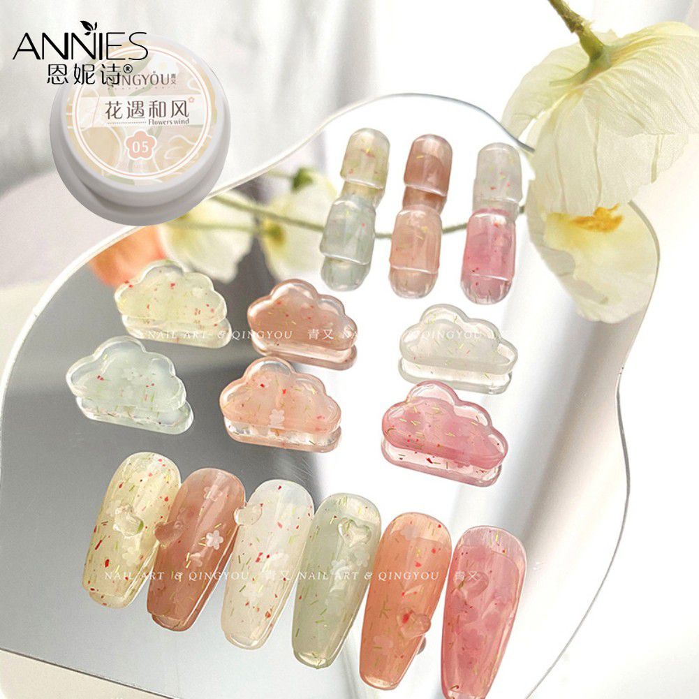 Gel vẽ móng tay ANNIES Qingyou phong cách cánh hoa tươi tinh khiết bán trong suốt Nhật Bản 6 kiểu cho tiệm làm móng 5ml