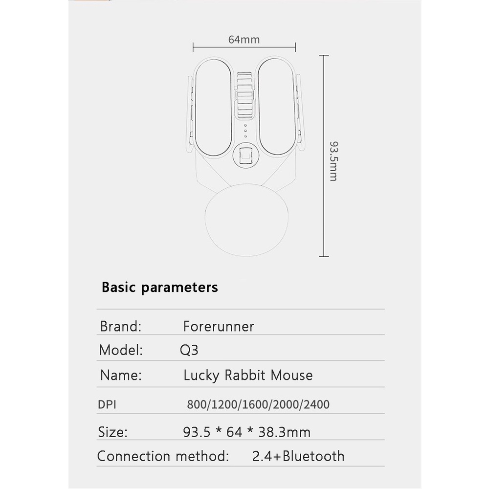 EWEADN Q3 sạc USB chơi game eSports máy tính xách tay không dây Bluetooth tương thích Chuột câm prettyhat