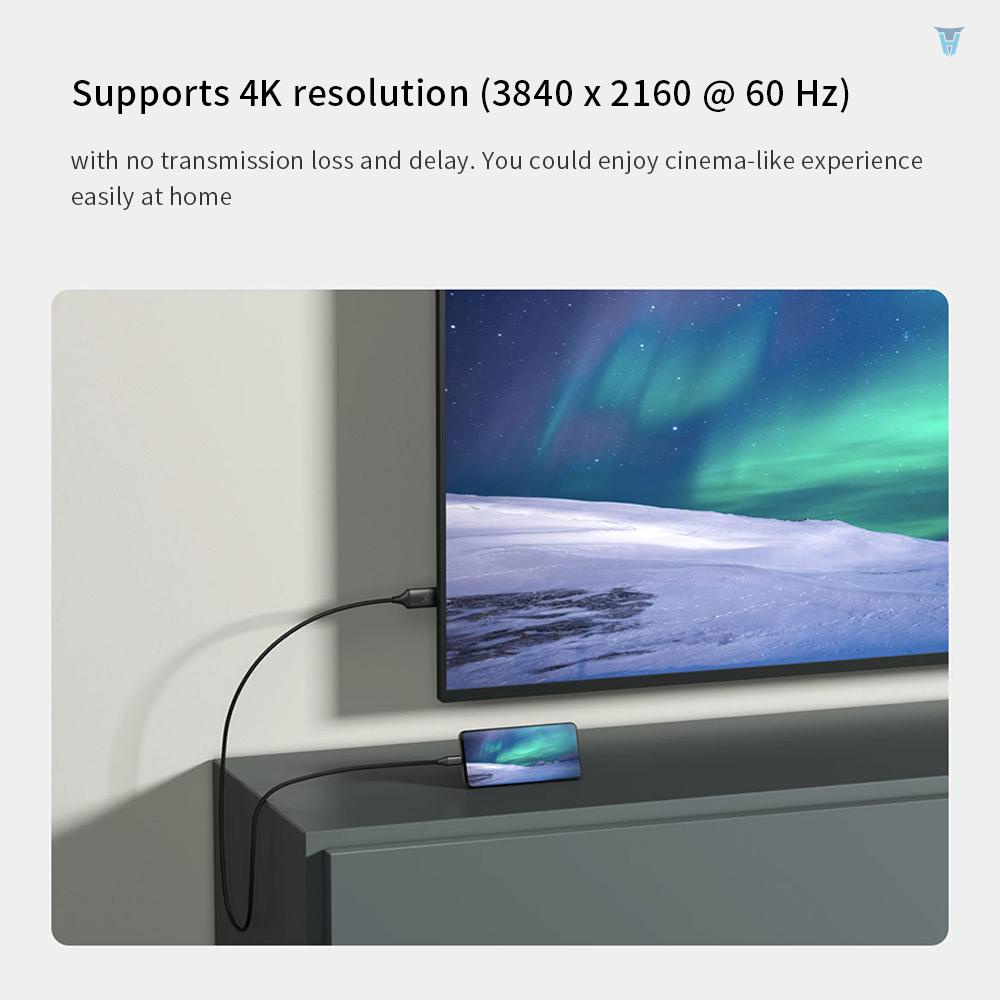 Dây Cáp Chuyển Đổi Giao Diện USB C Sang Giao Diện Đa Phương Tiện Độ Nét Cao 4K Cho Laptop Máy Tính Bảng Dài 3M