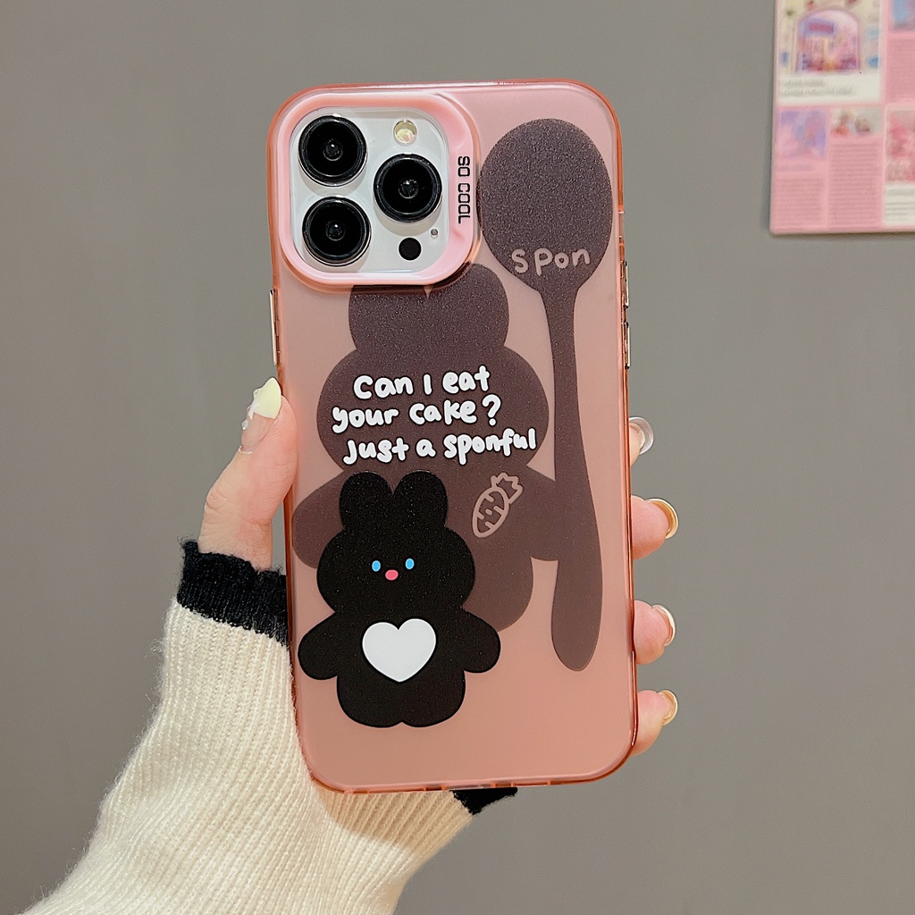 Ốp Điện Thoại TPU Mềm Trong Suốt Họa Tiết Thỏ Dễ Thương Cho iPhone 11 13 12 14 Pro Max