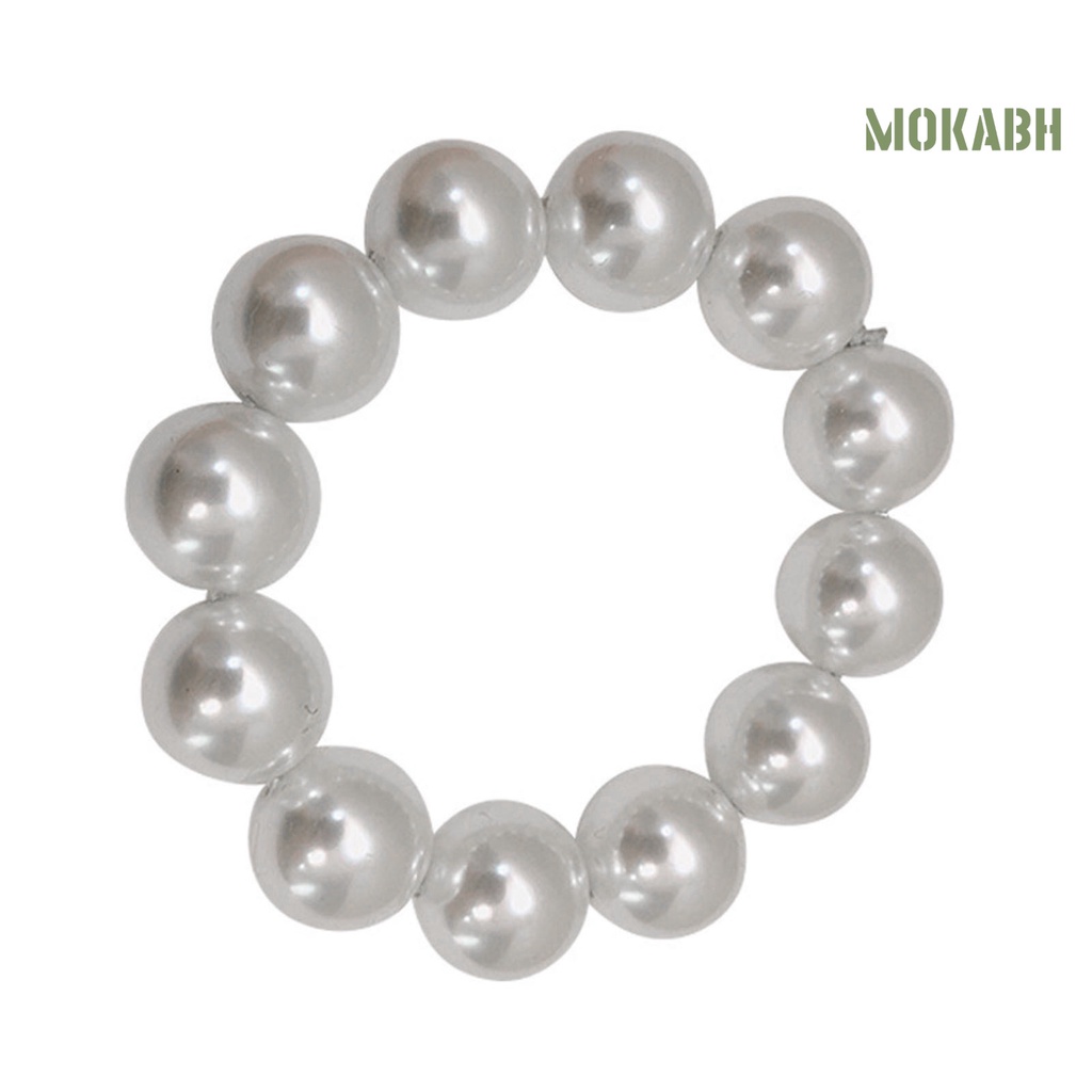 Dây Cột Tóc Đính Ngọc Trai Giả Màu Trắng Xinh Xắn Thời Trang Cho Nữ