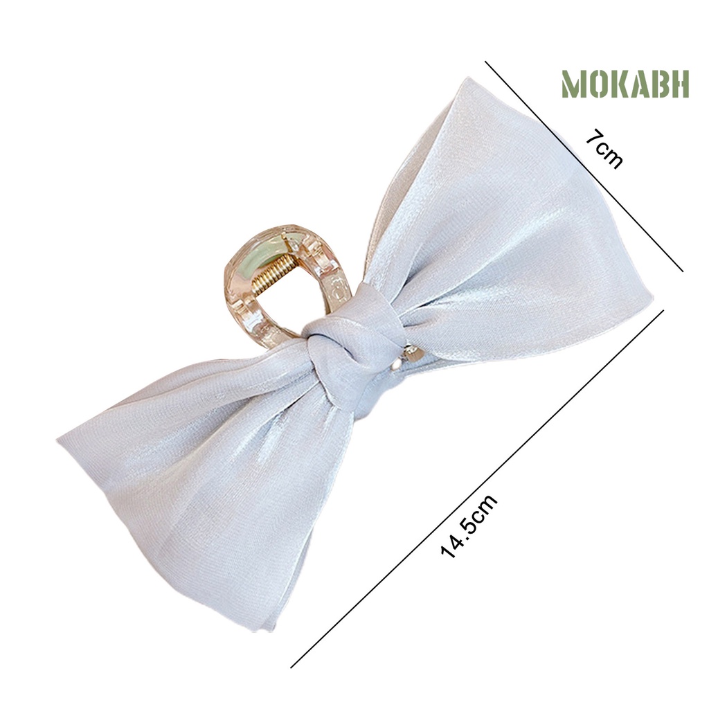 Kẹp Tóc Hình Nơ Màu Trơn Đa Năng Phong Cách Hàn Quốc