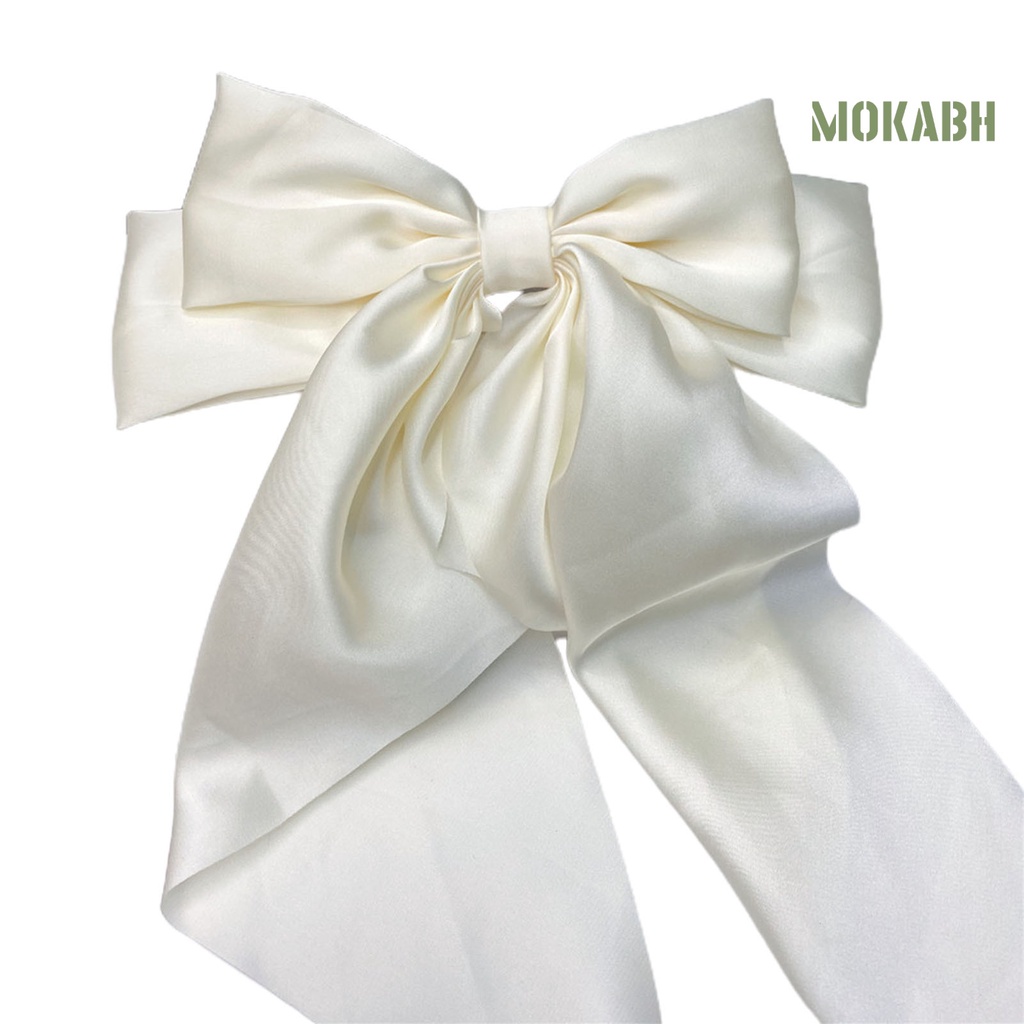 Kẹp Tóc Nơ Ruy Băng Bằng Vải Satin Co Giãn Tốt Phong Cách Hàn Quốc Cho Bé Gái