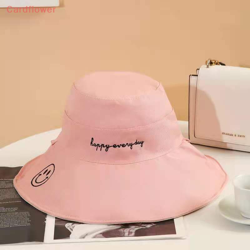 Mũ Tai Bèo Hai Mặt Họa Tiết Mặt Cười Phong Cách Hàn Quốc Thời Trang Mùa Hè Mới