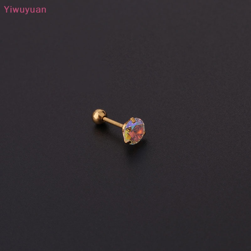 1 Khuyên Tai Xoắn Ốc Đính Đá Zircon Nhiều Màu Mới
