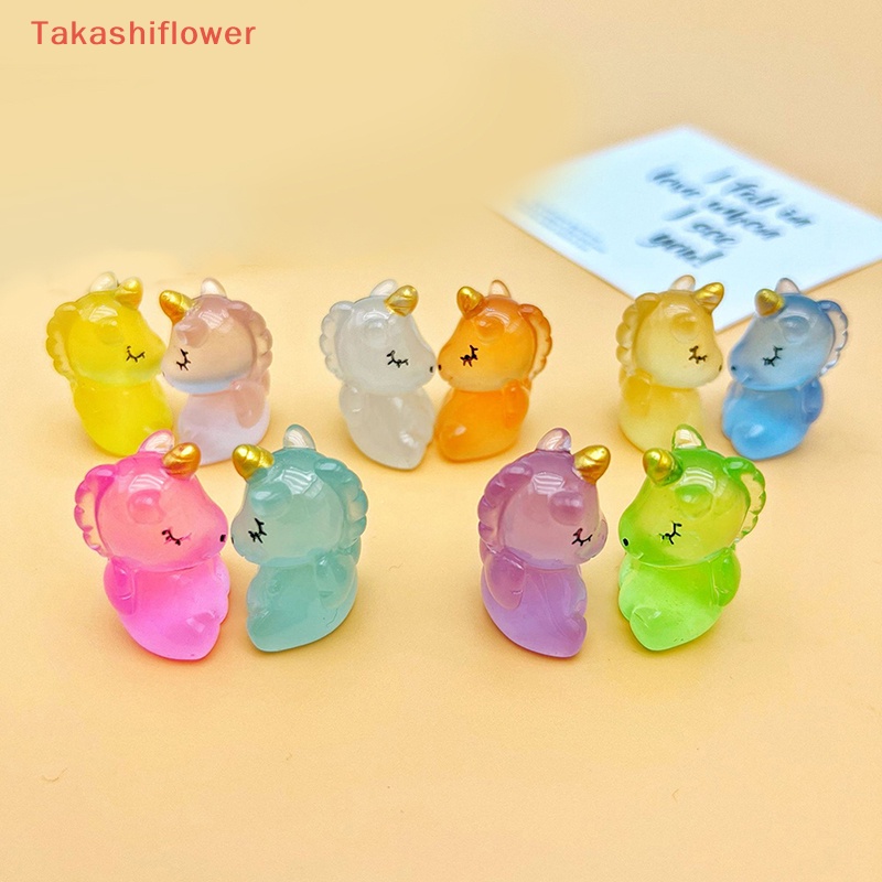 Set 2 Đồ trang trí Ngựa Takashiflower Bằng Nhựa Phát Quang Dễ Thương Trang Trí Tiểu Cảnh