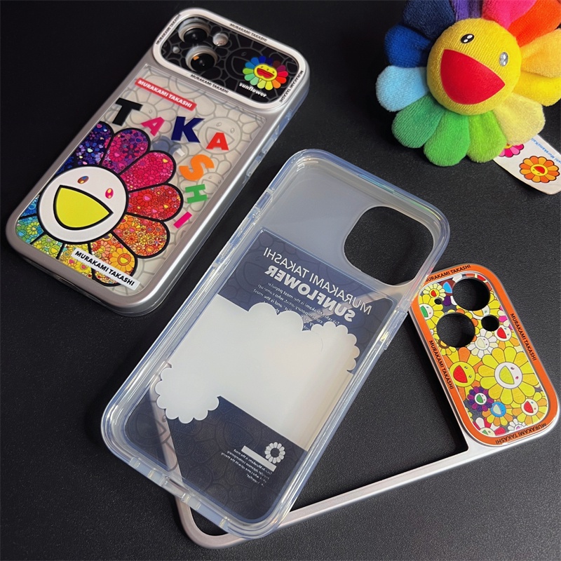 Ốp Điện Thoại Tpu Trong Suốt Chống Sốc in Hình Hoa Hướng Dương Cầu Vồng 2 Trong 1 Cho iphone 14 13 12 11 Pro Max