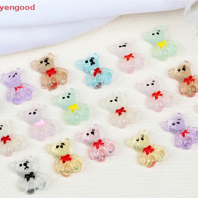 Set 10 Phụ Kiện Trang Trí Móng Tay DIY Hình Que Kem Hoạt Hình Dạ Quang Dễ Thương