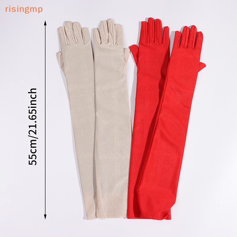 1 Đôi Găng Tay Dài Màu Trơn Thời Trang Dành Cho Nữ