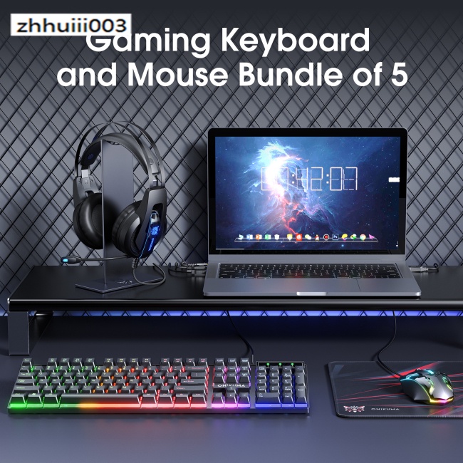 Bộ Bàn Phím Và Chuột Chơi Game ZHIHUI K16 Onikuma 104 Phím Có Giá Đỡ Dành Cho Game Thủ