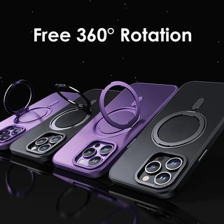 HOCE Từ tính mạnh 360°Xoay Vòng Giá Đỡ Ốp Lưng Điện Thoại iPhone 17 16 15 14 13 12 Pro Max 11pro 16Pus Bao Sạc Không Dây Mờ Chống Sốc Vỏ