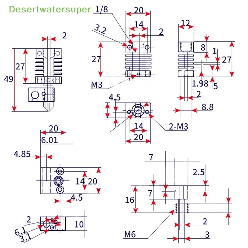 1 Vòi Phun Titan 4Mm Cho Máy Đùn