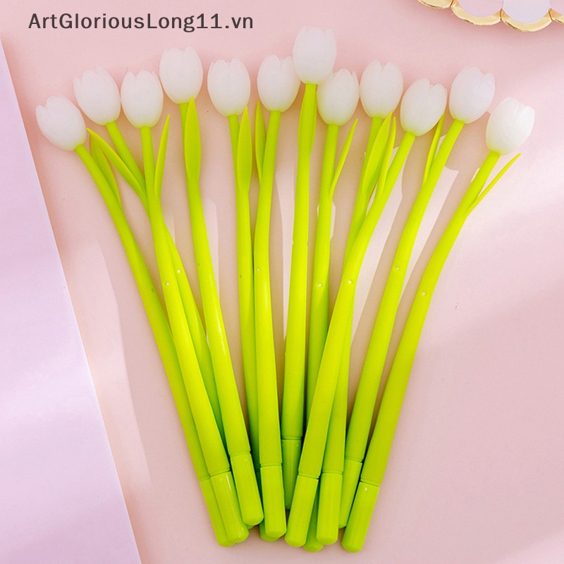 1 Cây Bút Mực Gel Bằng Silicone Hình Hoa Tulip Thay Đổi Màu Sắc