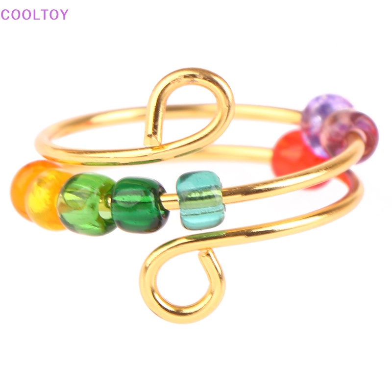 Cooltoy Nhẫn Hạt Xoay Tự Do Giảm Căng Thẳng Phong Cách Bohemian