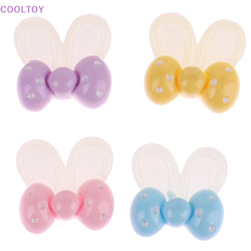 Set 10 Phụ Kiện Trang Trí Ốp Điện Thoại Hình Tai Thỏ Bằng Nhựa Kích Thước 21 * 19mm