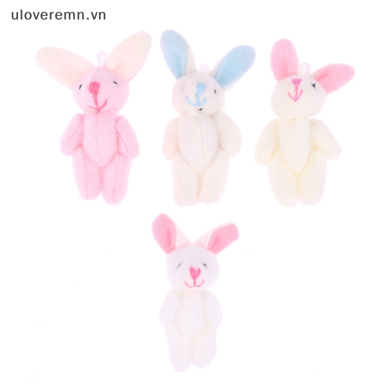 Thỏ Nhồi Bông Mềm 4.5CM Treo Móc Khóa / Ba Lô / Túi Xách Trang Trí Nhà Búp Bê