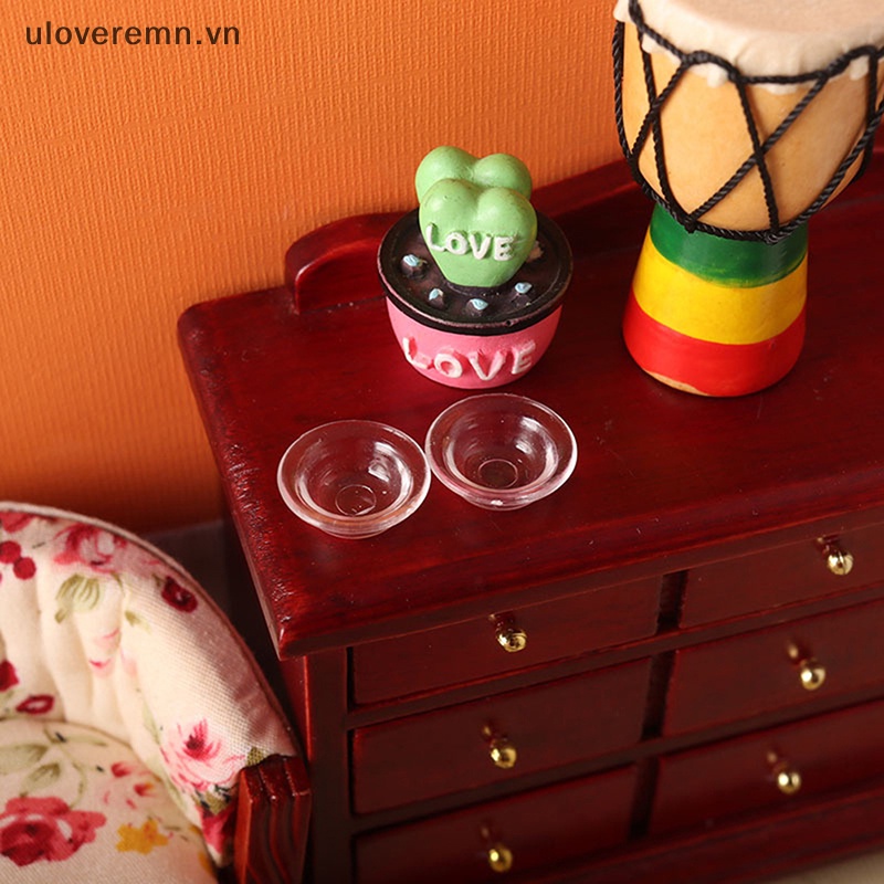 Mô Hình Chén Dĩa Trong Suốt Trang Trí Nhà Búp Bê Tỉ Lệ 1: 12