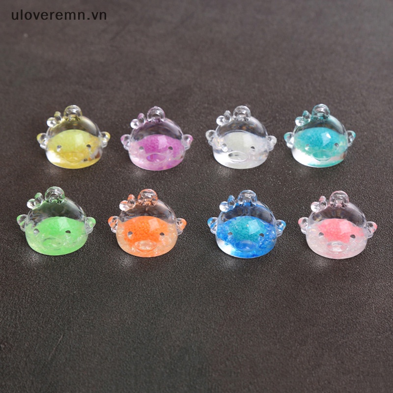 Móc Khóa Hình Gà Con Hoạt Hình Bằng Nhựa Resin Phát Sáng DIY