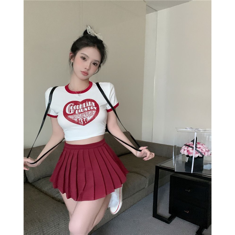 Áo baby tee Thun croptop Nữ Ngắn Tay In Chữ Phong Cách Mùa Hè Thời Trang