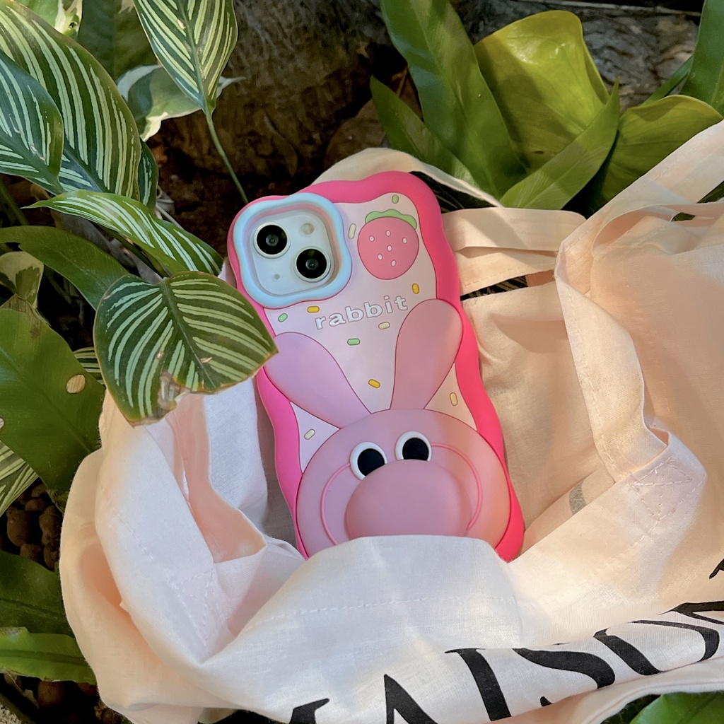 Ốp Điện Thoại TPU Silicon Mềm Chống Sốc Hình Thỏ Mũi Đỏ Dễ Thương Cho iPhone 14 13 12 11 Pro Max