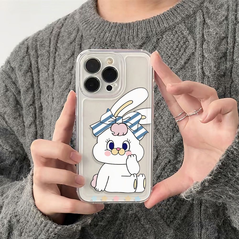 ✅Ốp Điện Thoại Dẻo Họa Tiết Hoạt Hình Thỏ Dễ Thương Chống Sốc Cho iPhone12 KKZH plus78 14pro13 6Inmax11