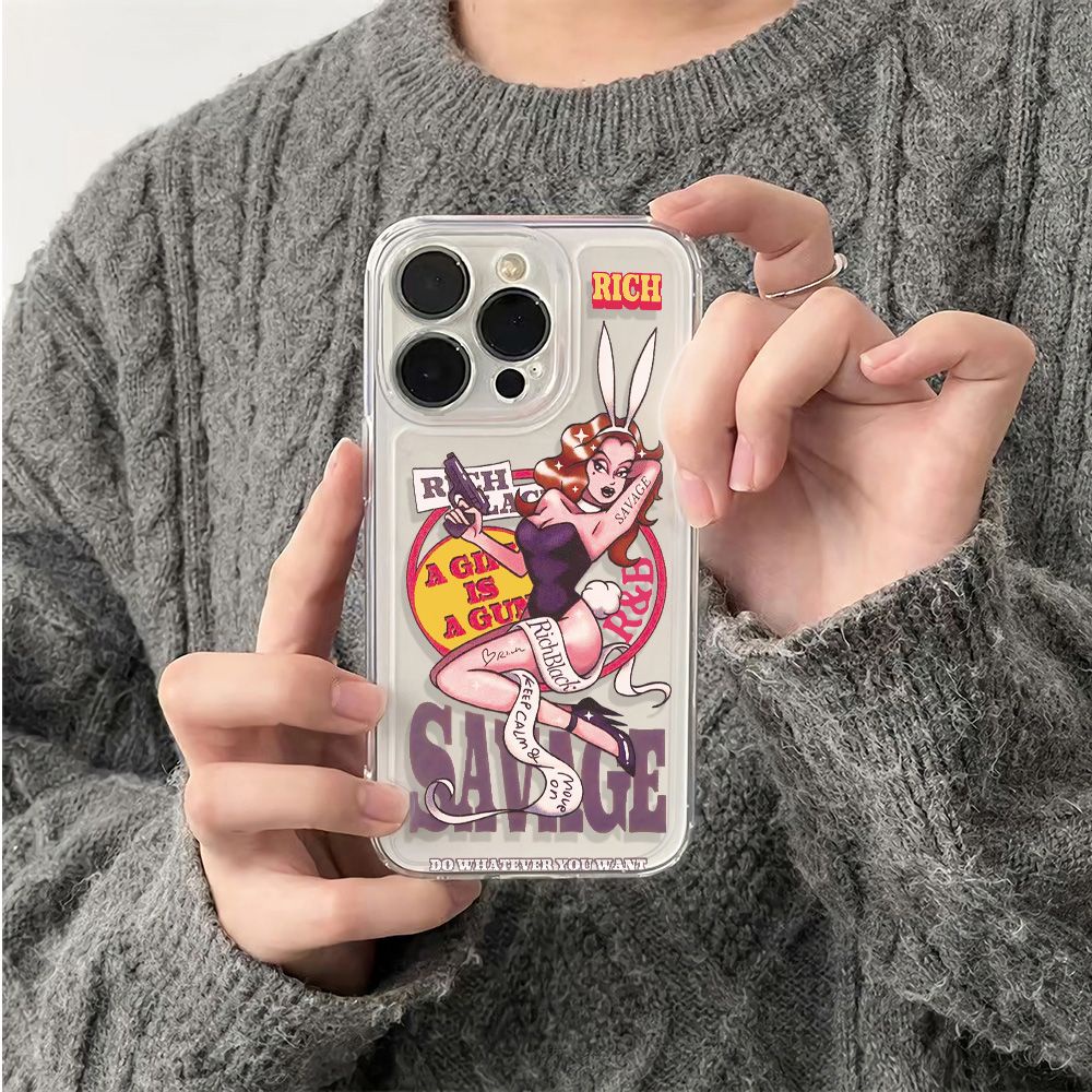 ✅Ốp Điện Thoại Mềm Cho Iphone117813Ốp Điện Thoại In Hình Cô Gái Thỏ 6In Phong Cách Cổ Điển Hhf2214Pro 6In Cho iPhone1214pro