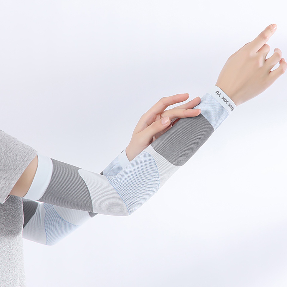 1 Cặp Găng Tay Chống Nắng Và Tia UV Bằng Lụa Lạnh Màu Sắc Gradient Dành Cho Nam Nữ