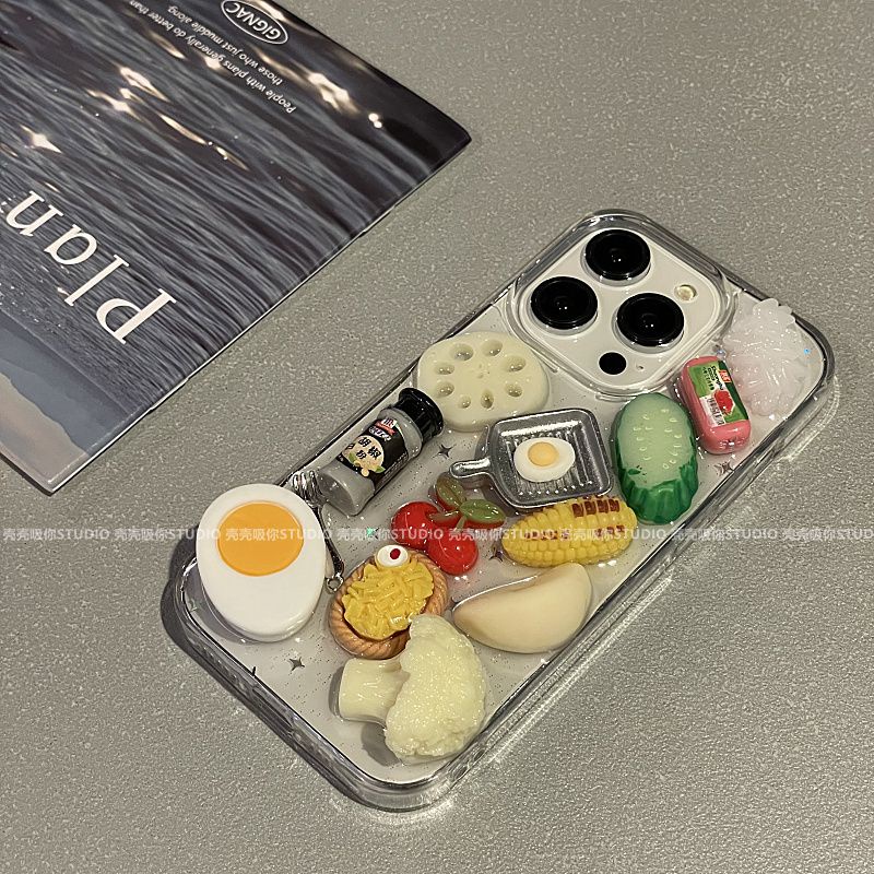 Ốp Điện Thoại Chống Rơi Hình Thức Ăn Ba Chiều Cho Apple 14promax Iphone13 11 14pro 13pro 14