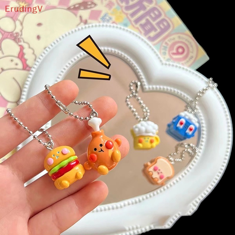 [ErudingV] Mặt Dây Chuyền Resin Hình Bánh Burger Tỏi Cá Tính Trang Trí Móc Khóa / Túi Xách / Xe Hơi Cho Cặp Đôi [Mới