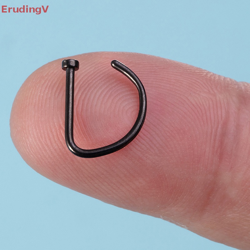 Bộ 3 Khuyên Mũi 18G Hình Chữ D Bằng Thép Không Gỉ