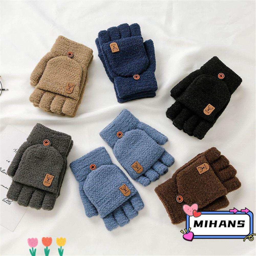 Găng Tay Len Hở Ngón Giữ Ấm Mùa Đông Cho Nam