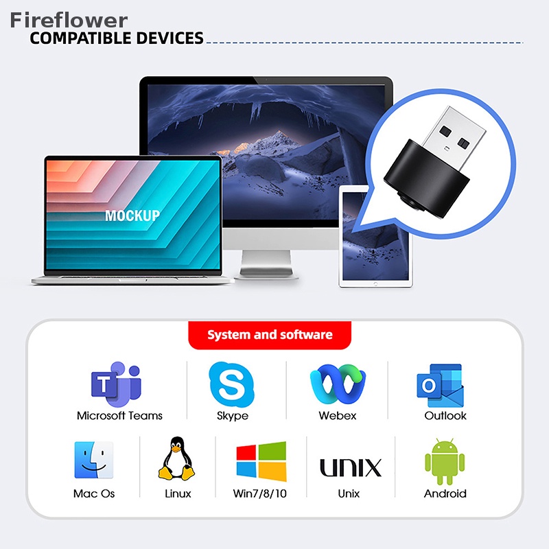 (Fireflower) Chuột Mini Siêu Nhỏ USB Hỗ Trợ Nhiều Chuột Mô Phỏng Chuyển Động Chống Nứt Nẻ Khi Ngủ