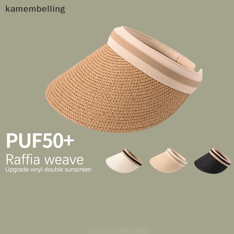 Mũ Cói Chống Nắng Hở Chóp Thoáng Khí Có Thể Cuộn Lại Thời Trang Đi Biển Cho Nữ EN Enen