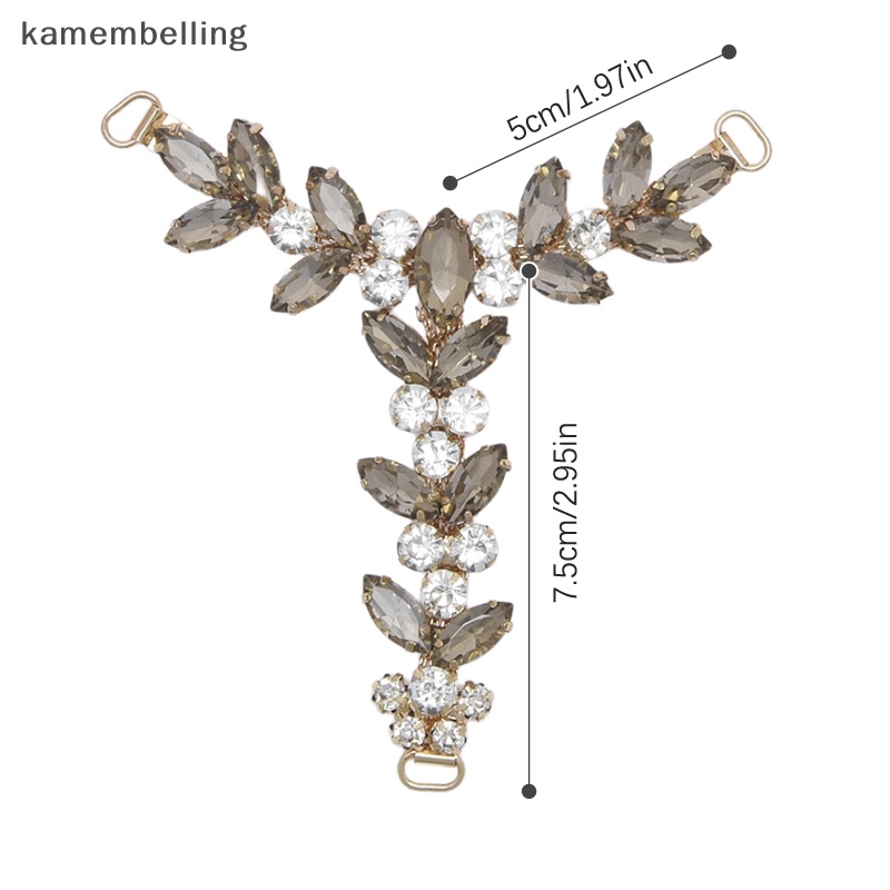 Kamembelling 1 Phụ Kiện Khóa Giày Bikini Đính Đá Kim Cương Giả Màu Vàng / Bạc DIY