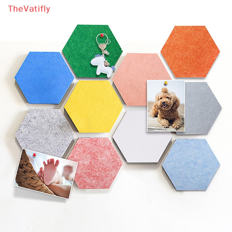 [Thevaly] 10 Miếng Dán Tường Bằng Vải Nỉ Hình Lục Giác