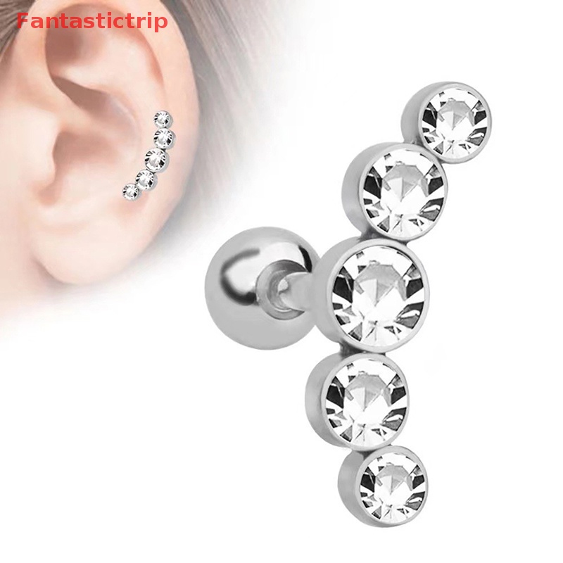 [Fantastictrip] Bông Tai Pha Lê Bằng Thép Không Gỉ Thời Trang Mới Cho Nữ