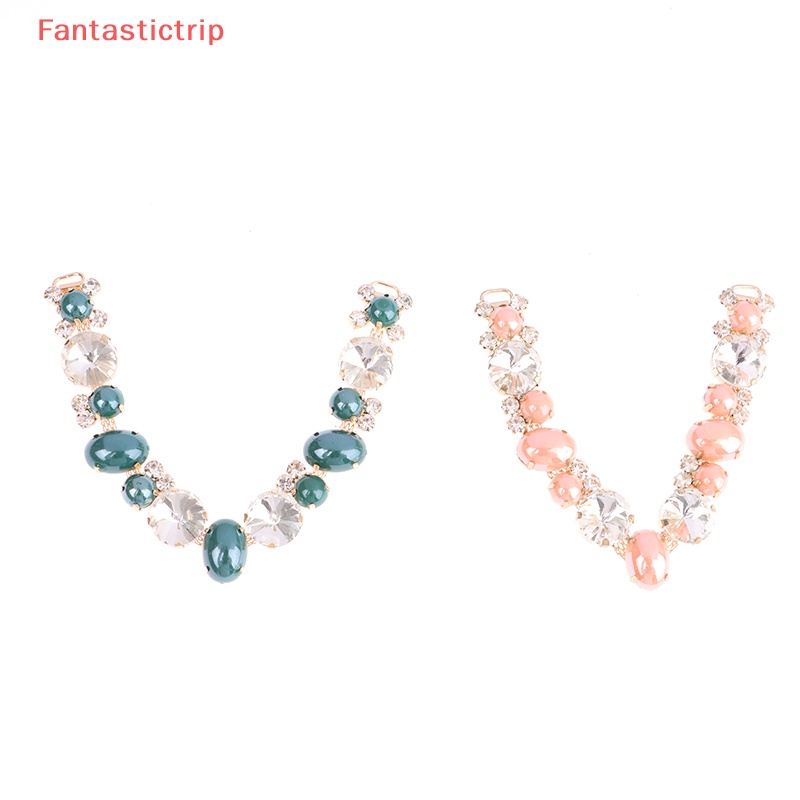 1 Cặp Khóa Nối Trang Trí Dép Sandal DIY Bằng Kim Loại Đính Đá