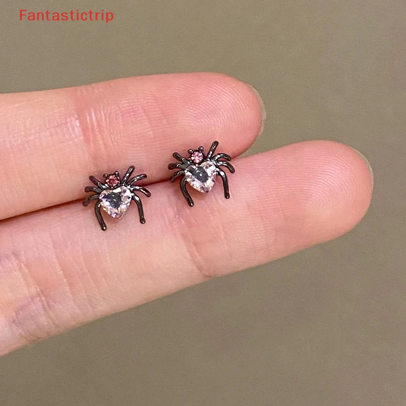 1 Đôi Khuyên Tai Hình Nhện / Trái Tim Đính Đá Zircon Thời Trang Cho Nữ