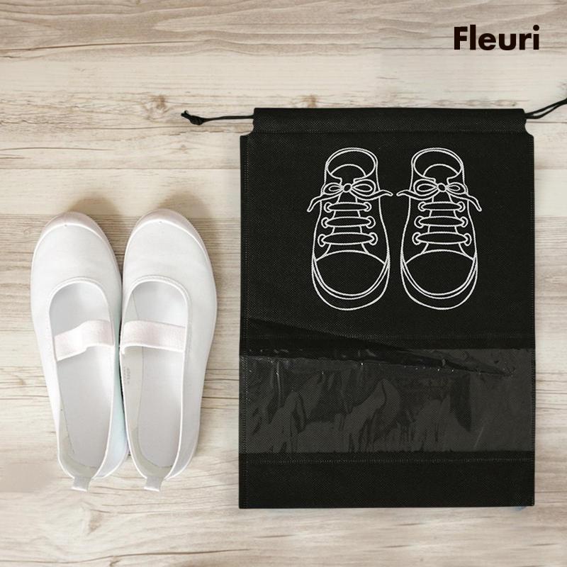 Vỏ Bọc Giày Bằng Vải Không Dệt Có Dây Rút Chống Bụi Tiện Lợi