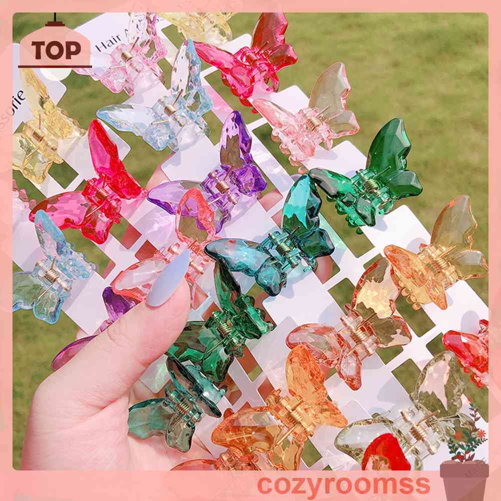 Kẹp Tóc Hình Bướm Trong Suốt Phong Cách Hàn Quốc Ngọt Ngào Cho Nữ