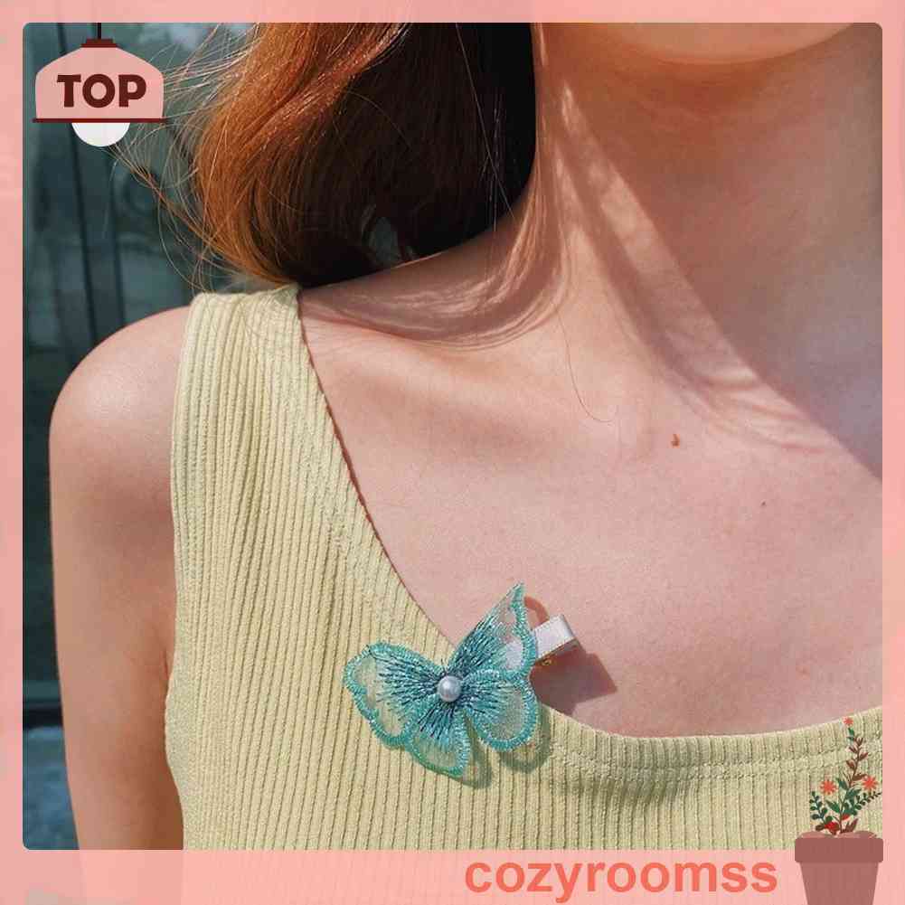 Kẹp Tóc Hình Bướm Đính Ngọc Trai Phong Cách Hàn Quốc Cho Nữ